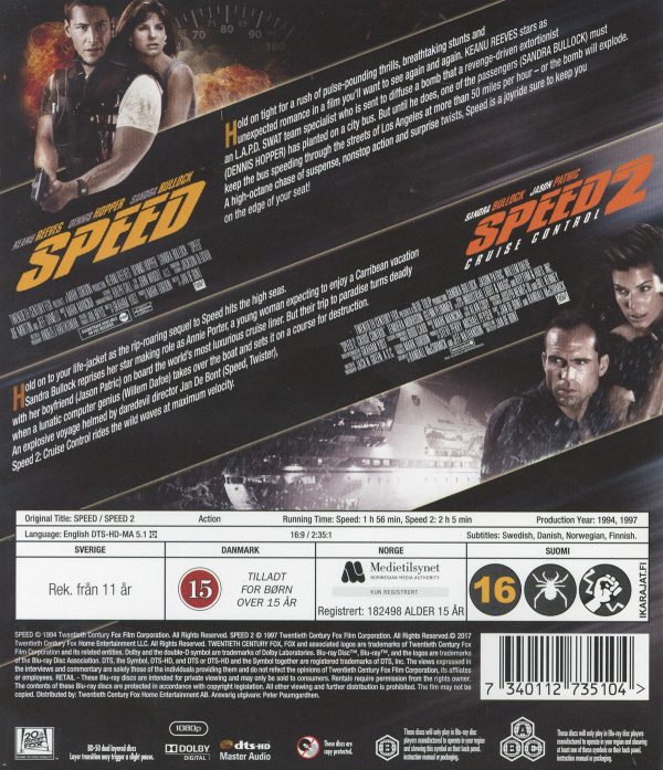 SPEED 1-2 (2 disc) - Blu-ray SPEED 1-2 (2 disc) - Blu-ray